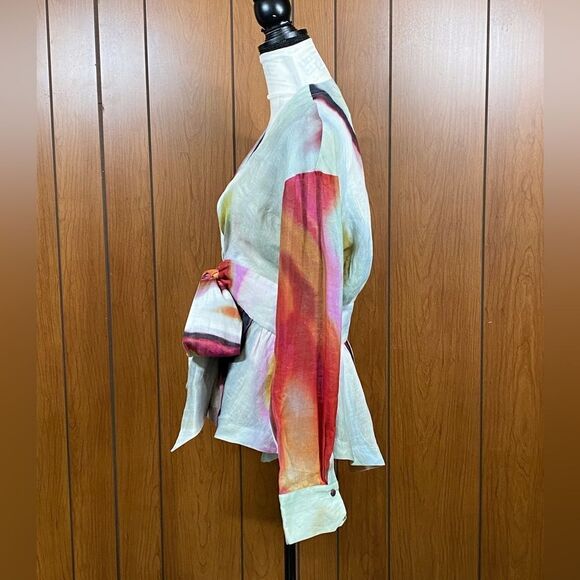Silvia Tcherassi Saanvi Blouse Iridescent Marble Size 2L - Picture 9 of 13